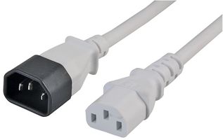 PRO ELEC PE01114 Mains Power Cord, IEC 60320 C14 to IEC 60320 C13, 10 m, 6 A, White