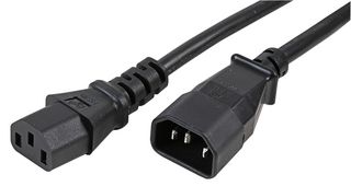 PRO ELEC PE01090 IEC C14 Plug to IEC C13 Socket Extension Lead 10A 3m Black