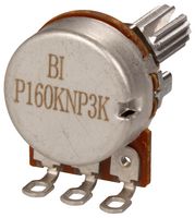 TT ELECTRONICS / BI TECHNOLOGIES P160KNP-0QC20B500K Rotary Potentiometer, Conductive Plastic, 500 kohm, 1 Turns, Linear, 200 mW, ± 20%, P160 Series