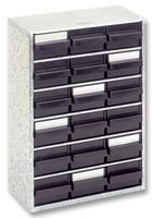 RAACO 102544 Antistatic Storage, 18 Drawer, ESD, Cabinet, 16.42 ", 417 mm, 12.05 ", 306 mm, 5.91 "