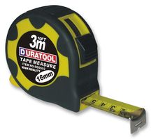 DURATOOL D00002 Tape Measure, Manual, Rubber, 16mm x 3m