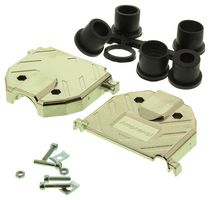 AMPHENOL COMMUNICATIONS SOLUTIONS 17E17282 D SUB BACK SHELL, 180DEG, SIZE DD, ABS
