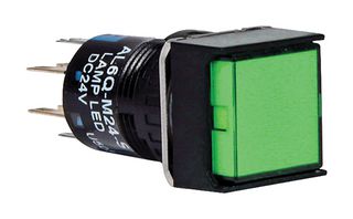IDEC AL6Q-M24P-G PB SW, DPDT, 1A, 120V, SOLDER/QC, GREEN
