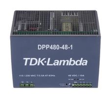 TDK-LAMBDA DPP480-48-1 AC-DC CONVERTER, DIN RAIL, 1 O/P, 480W, 10A, 48V