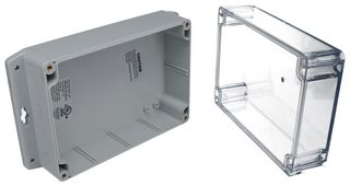 BUD INDUSTRIES PN-1327-ACMB ENCLOSURE, WALL MOUNT, PC, GREY/CLEAR