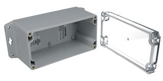 BUD INDUSTRIES PN-1333-ACMB ENCLOSURE, WALL MOUNT, PC, GREY/CLEAR