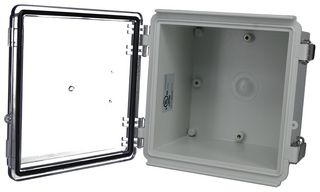 BUD INDUSTRIES PTQ-11047-C ENCLOSURE, MULTIPURPOSE, PC, GREY/CLEAR
