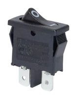E-SWITCH RD1113112R. ROCKER SWITCH, SPST, BLACK, PANEL