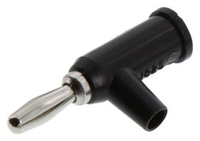 POMONA 1825-0# Banana Plug with Safety Collar, 15A, Solderless, Set Screw, Black - Bulk Package