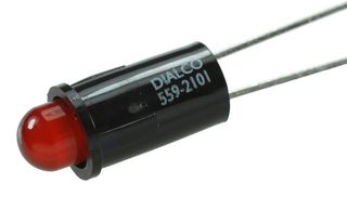 DIALIGHT 559-2101-001F PANEL MOUNT INDICATOR, LED, 6.35MM, RED,