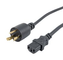 L-COM PPA00017-10FT. CORD, IEC C13 TO NEMA L6-20P, 10FT, 15A