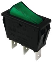 E-SWITCH RB141D1121.. SWITCHES, ROCKER, SPST, 20A, 125VAC, BLACK