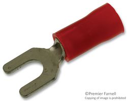TE CONNECTIVITY - AMP 8-320665-1 TERMINAL, SPADE/FORK, #6, CRIMP, RED