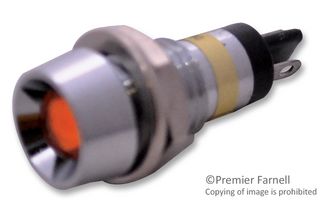 DIALIGHT 607-2312-110F PANEL MOUNT INDICATOR, LED, 7.2MM, YELLO