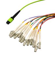 L-COM MPM12OM5-FLCZ-05 FIBRE CORD, MPO PLUG-LC, MM, 500MM