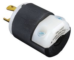 HUBBELL WIRING DEVICES HBL7102C CONNECTOR, POWER ENTRY, PLUG, 20A