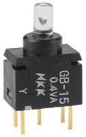 NKK SWITCHES GB15JPD SWITCH, PUSHBUTTON, ILLUMINATED, SPDT, 0