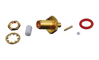 AMPHENOL RF 132105. RF/COAXIAL SMA BULKHEAD JACK STR 50 OHM