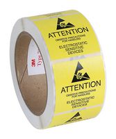 SCS 7202. LABEL, ESD WARNING, YELLOW, 2" X 2"