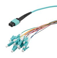 L-COM MPM12OM3-09LCR-10 FIBRE CORD, MPO PLUG TO LC, 12FIBRES,10M