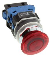 IDEC ALD3QH220DNUR ILLUM PB SW, DPST-NO, RED, 10A, 110VAC