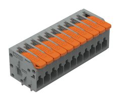 WAGO 2601-1111 TERMINAL BLOCK, WIRE TO BRD, 11POS/16AWG