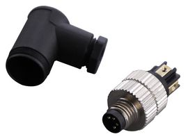 MUELLER ELECTRIC BU-8ZU07 SENSOR CONN, M8, R/A PLUG, 4POS, CABLE