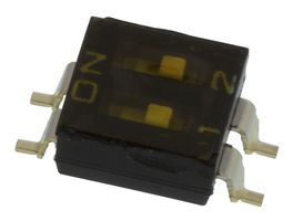 E-SWITCH KAE02TGGT. DIP SWITCH, 2POS, SPST, SLIDE, SMD