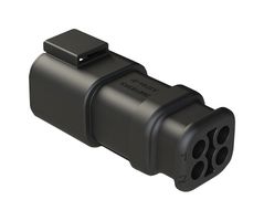 AMPHENOL SINE/TUCHEL ATP04-4P-SR02BK. STRAIN RELIEF, 4POS, THERMOPLASTIC, BLK