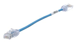 PANDUIT UTP28SP8INBU ENET CABLE, CAT6, RJ45 PLUG-PLUG, 8"