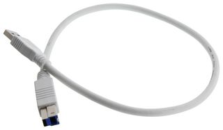 L-COM U3A00060-05M USB CABLE, 3.0 A PLUG-B PLUG, WHT, 19.7"