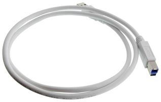 L-COM U3A00060-1M USB CABLE, 3.0 A PLUG-B PLUG, WHT, 3.3FT