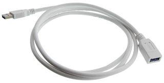 L-COM U3A00062-105M USB CABLE, 3.0 A PLUG-A RCPT, WHT, 4.9FT