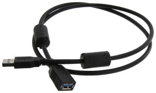 L-COM U3A00086-1M USB CABLE, 3.0 A PLUG-A RCPT, BLK, 3.3FT