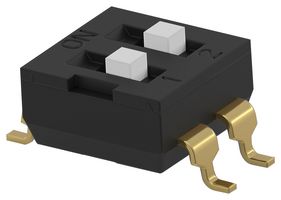 TE CONNECTIVITY - ALCOSWITCH ADEN02STU04. DIP SW, 2CKT, SPST, 0.025A, 24VDC, SMD