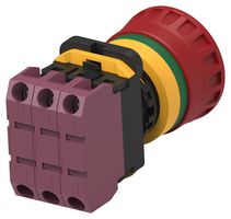 TE CONNECTIVITY - ALCOSWITCH PBES22N03R E-STOP SWITCH, 3PST-NC, 10A, 24VAC
