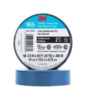3M 165BL4A TAPE, PVC, 19MM X 18M, BLUE