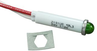VCC / VISUAL COMMUNICATIONS COMPANY 2191U5-24V PANEL MOUNT INDICATOR, LED, 7.87MM, GREE