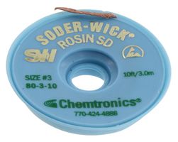 CHEMTRONICS 80-3-10. BRAID, DESOLDERING, ROSIN SD, 10FT