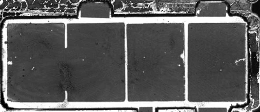 Figure 3: Ultrasound analysis of solder connection between DBC and baseplate