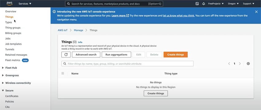 Figure 9: Creating Things device