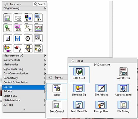 Figure 3: Selecting DAQ assist