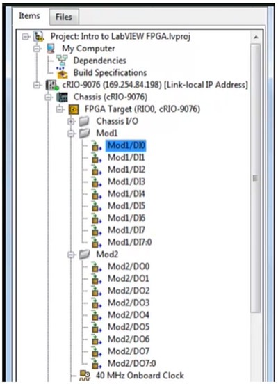 Figure 3: LabVIEW FPGA project window